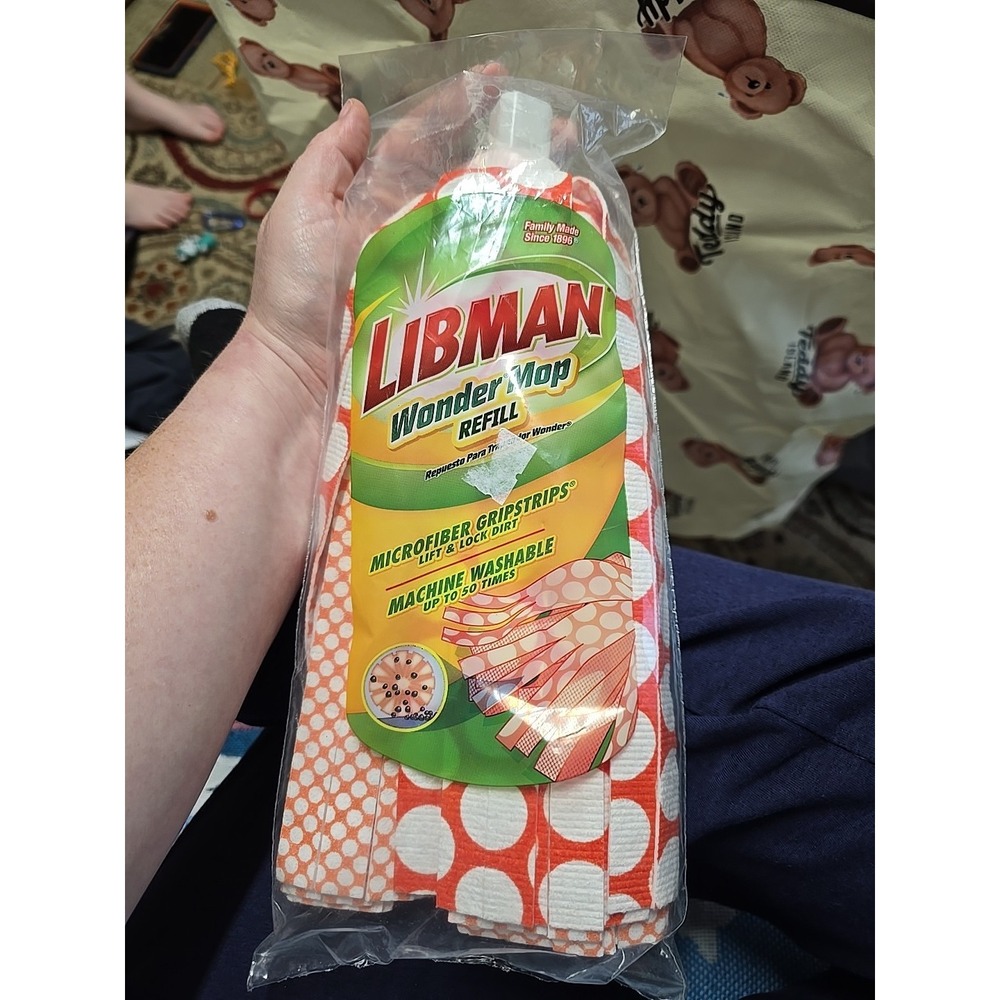 Libman Wonder Mop Refill Microfiber Grip Strips Replacement Machine Washable NEW